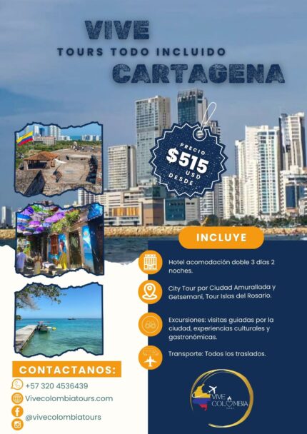 🌴✨ Tour Cartagena – ¡Historia, Cultura y Paraíso Tropical!